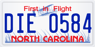NC license plate DIE0584
