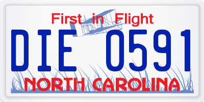 NC license plate DIE0591