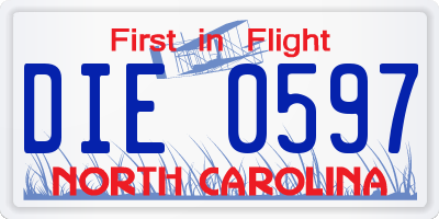 NC license plate DIE0597