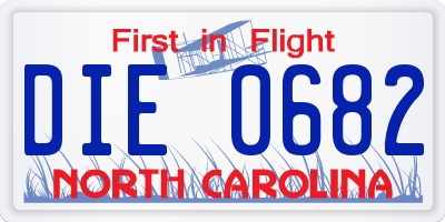 NC license plate DIE0682