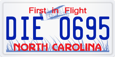 NC license plate DIE0695