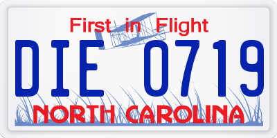 NC license plate DIE0719