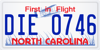 NC license plate DIE0746