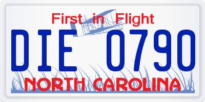 NC license plate DIE0790