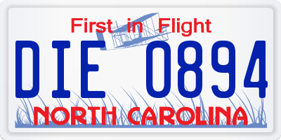 NC license plate DIE0894