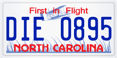 NC license plate DIE0895