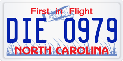 NC license plate DIE0979