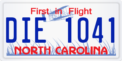 NC license plate DIE1041