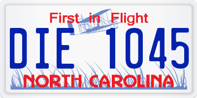 NC license plate DIE1045