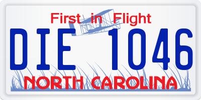 NC license plate DIE1046