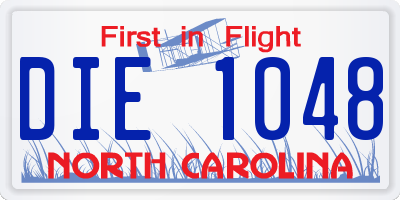 NC license plate DIE1048