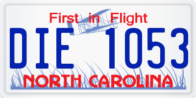 NC license plate DIE1053