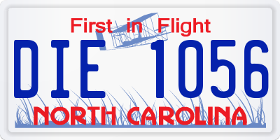 NC license plate DIE1056