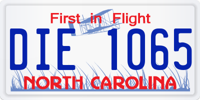 NC license plate DIE1065
