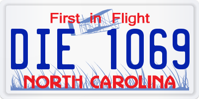 NC license plate DIE1069