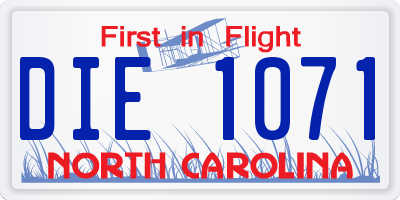 NC license plate DIE1071