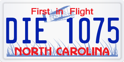 NC license plate DIE1075