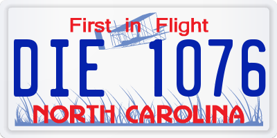 NC license plate DIE1076
