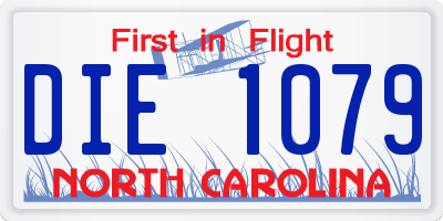 NC license plate DIE1079