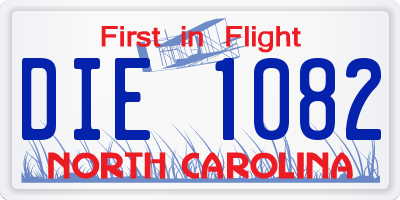NC license plate DIE1082