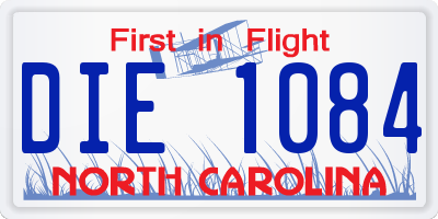 NC license plate DIE1084