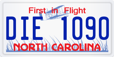 NC license plate DIE1090