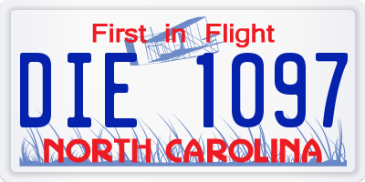 NC license plate DIE1097