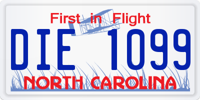 NC license plate DIE1099