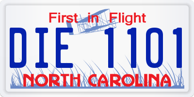 NC license plate DIE1101
