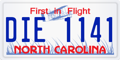 NC license plate DIE1141