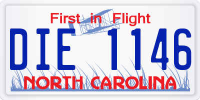 NC license plate DIE1146