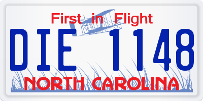 NC license plate DIE1148