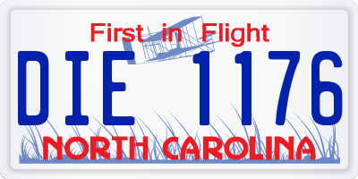 NC license plate DIE1176