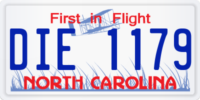 NC license plate DIE1179