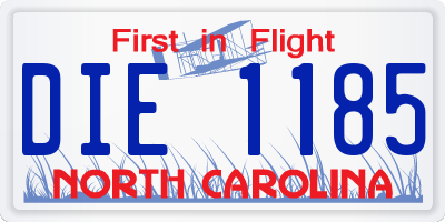 NC license plate DIE1185