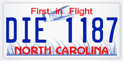 NC license plate DIE1187