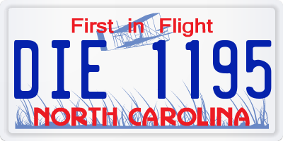 NC license plate DIE1195