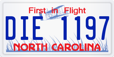 NC license plate DIE1197