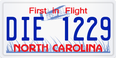 NC license plate DIE1229