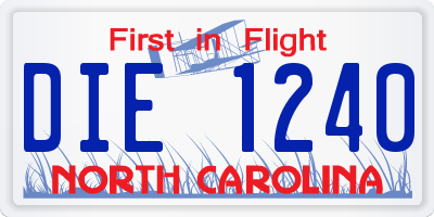 NC license plate DIE1240