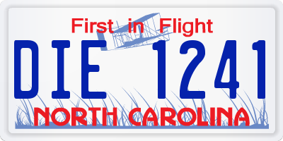 NC license plate DIE1241