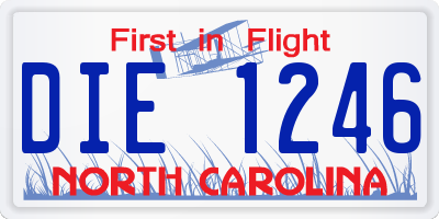 NC license plate DIE1246