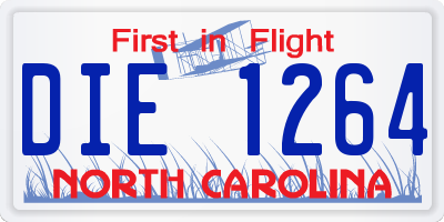 NC license plate DIE1264