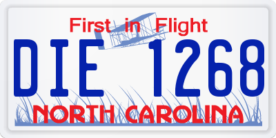 NC license plate DIE1268