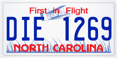 NC license plate DIE1269
