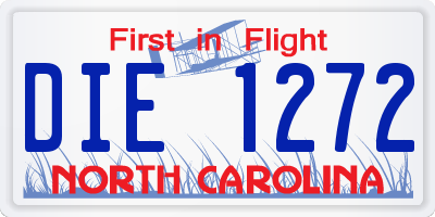 NC license plate DIE1272