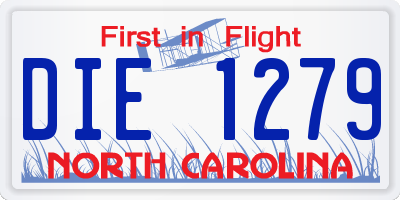 NC license plate DIE1279