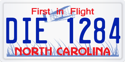 NC license plate DIE1284