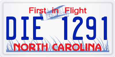 NC license plate DIE1291