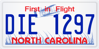 NC license plate DIE1297